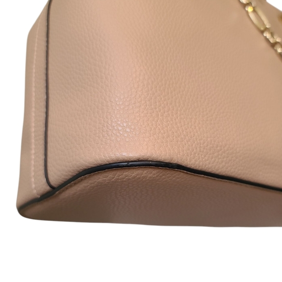 ALDO Vegan Leather Tote With Gold Chain Detail Tan Purse - Picture 16 of 16